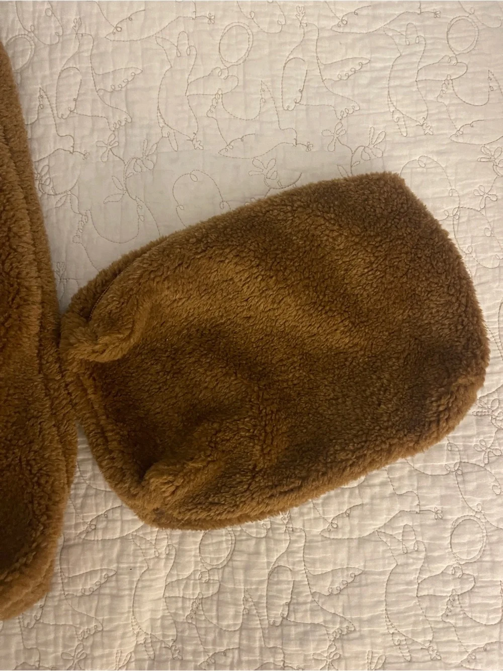 NWT Anthropologie Love Knot Slouchy Bag Large Hobo Tote Faux Fur Brown